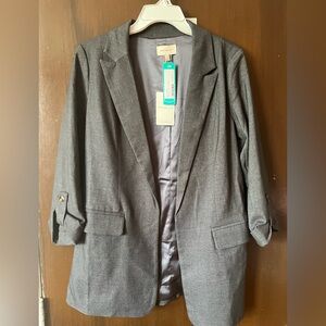 Skies Are Blue Charcoal Boyfriend Oversized Blazer